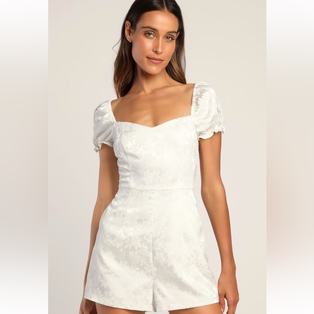Lulus Floral Puff Sleeve Romper